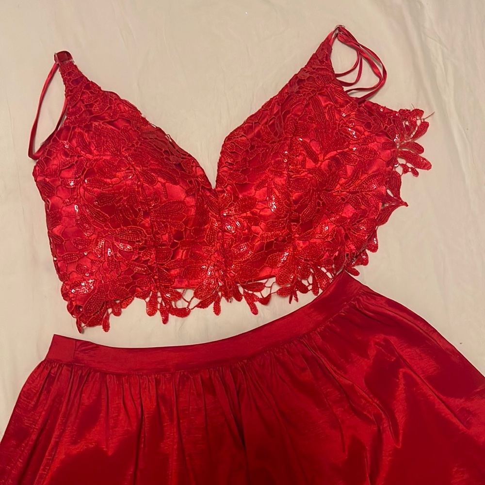 Red cotillion dress